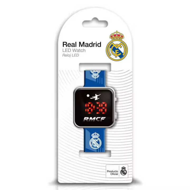 Real Madrid Reloj Digital LED Infantil de Correa Ajustable Modelos Surtidos - 1