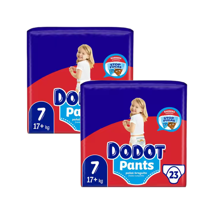 DODOT Pants pañal - braguita unisex +17kg talla 7 paquete 23 unidades - 2 unidades - 46 pañales total - 1