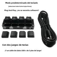 Mini Teclado Mecánico RGB Gaming Con 4 Botones De Selección Todo Copiar Pegar Macro Pad Ctrl a X C V Teclado Inalámbrico Para Desktop Laptop OSU Key - details 1