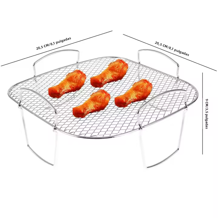 Rack De Air Fryer En Acero Inoxidable 1/2/3 Capas Grill Deshidratador Rack Plegable Accesorios Cocina Herramientas De Cocina - 1