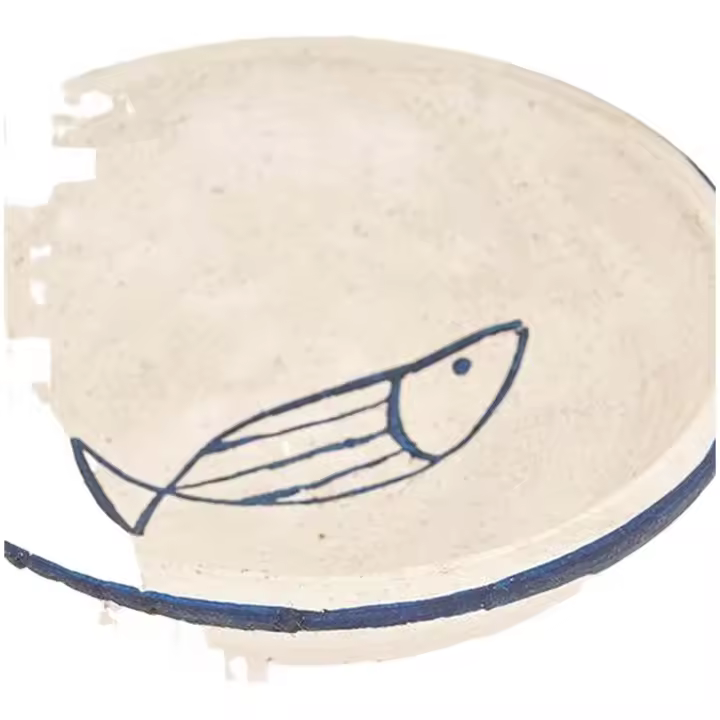 Decoracion Batela modelo Plato Pez   Ø: 23 Cm - H: 75 Cm para decoracion en color blanco - 1