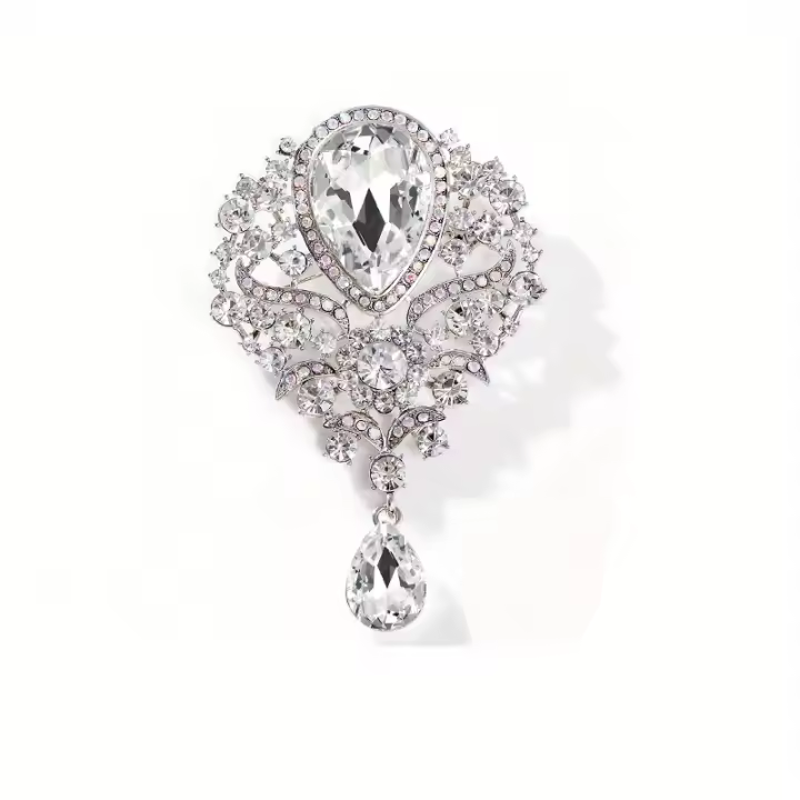 Broche De Cristal Grande De Lujo Multi-estilo Moda Brillante Boutique Lady Fiesta Boda Broches De Joyería De Pin - 1