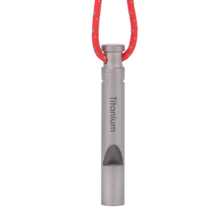Silbato De Ultraligero De Titanio Con Cordón Para Supervivencia En Exteriores Camping Senderismo Exploración - 1