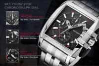 Reloj De Pulsera De Lujo Para Hombres MEGIR De Acero Inoxidable Cuarzo Emprendedor Con Dial Grande Luminoso Cronógrafo Resistente Al Agua Estilo Business - details 4
