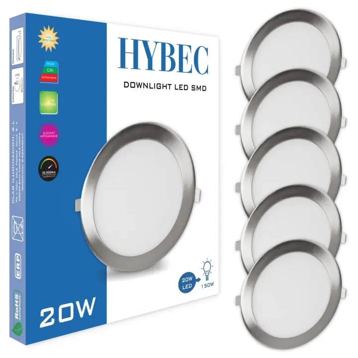 CLAR - Downlight LED Techo Empotrable Níquel | Ahorro de Energía - 1