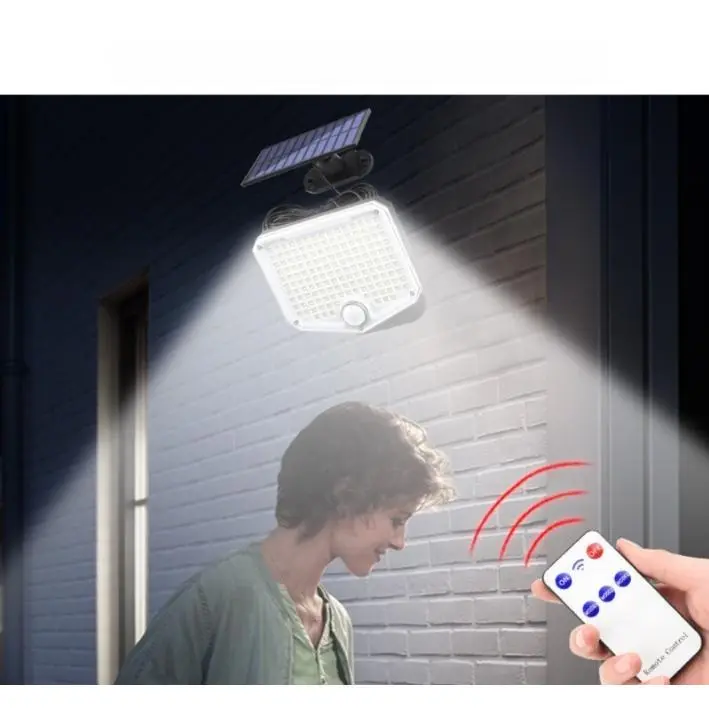 Lámpara de pared solar, luz de pared de jardín con detección de movimiento, impermeable, para exteriores, para el hogar, luz de garaje - 1