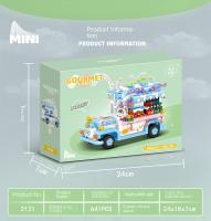 Juguete De Construcción De Bloques Para Niños Pequeño Carro De Comida De Calle Decoración Regalo Para Juego De Edificación - details 1