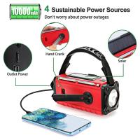 Radio De Emergencia Portátil Con Solar Y Manivela De Crank 10000mAh Con LED Y Cargador USB Luz De Mano Recargable Para Clima NOAA AM FM - details 31