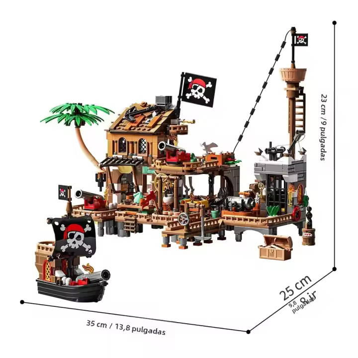 Juguetes De Construcción De Barco Pirata Con Tema De Wharf Para Niños De 8 a 12 Años Conjunto De Bloques De Ciudad 868 Piezas Calendario De Advenimiento - 1