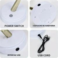 Lámpara De Mesa En Forma De Hoja De Rosas LED Con Luz De Navidad USB Decoración Para Fiesta Boda Dormitorio Regalo De Día De La Madre - details 6