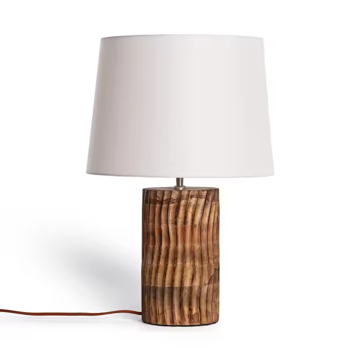Ledkia Lámpara de Mesa Madera Shruti ILUZZIA Blanco - 1