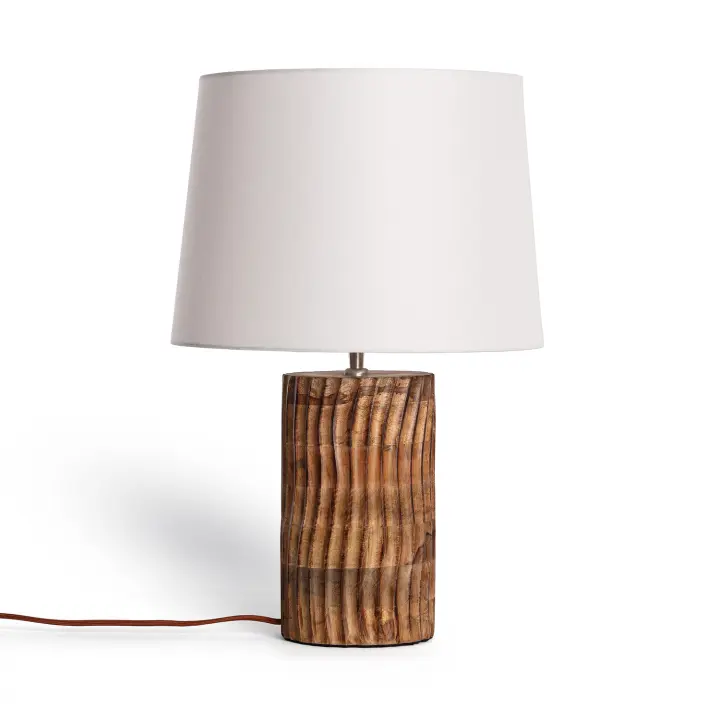 Ledkia Lámpara de Mesa Madera Shruti ILUZZIA Blanco - 1