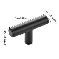 Manija De Acero Inoxidable Para Armario Y Cajón Negra Moderna Pullas De Cocina Y Gabinete Knobs De Manija De Mano - details 0