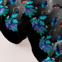 Manta De Cama Con Patrón De Danza De Mariposa Y Flores 1 Pieza Poliéster 100% Forro Frotado Para Dormitorio Excluye Fundas De Almohada - details 5