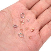 100pcs Anillos Saltarines De Acero Inoxidable Ovalados Para Creación De Joyería DIY Conectores De Collar Accesorios De Pulsera Tamaños 3*4/4*6/6*8m - details 1