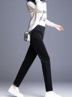 Pantalones Casuales De Cordón Para Mujer Gruesos Y Cálidos Leggings De Otoño E Invierno De Alta Cintura Estilo Harem Talla Alta Elasticidad Ajuste Regular Largo Hasta La Rodilla - details 16