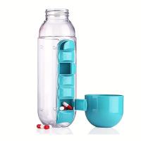 Botella De Agua Portátil Con Caja De Medicamentos Integrada Para Deporte Gimnasio Camping Y Viajes 501ml-600ml - details 6