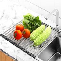 Escurridor de plato de cocina, escurridor de plato plegable, escurridor de plato de cocina de acero inoxidable, escurridor de plato de encimera para fregadero, escurridor de plato, 37*35 cm - details 3