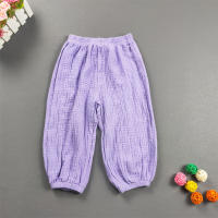 Pantalones Harem De Algodón Para Niños Y Niñas Estilo Casual Color Sólido Transpirables Verano Cierre Elástico Talla True Fit - details 5