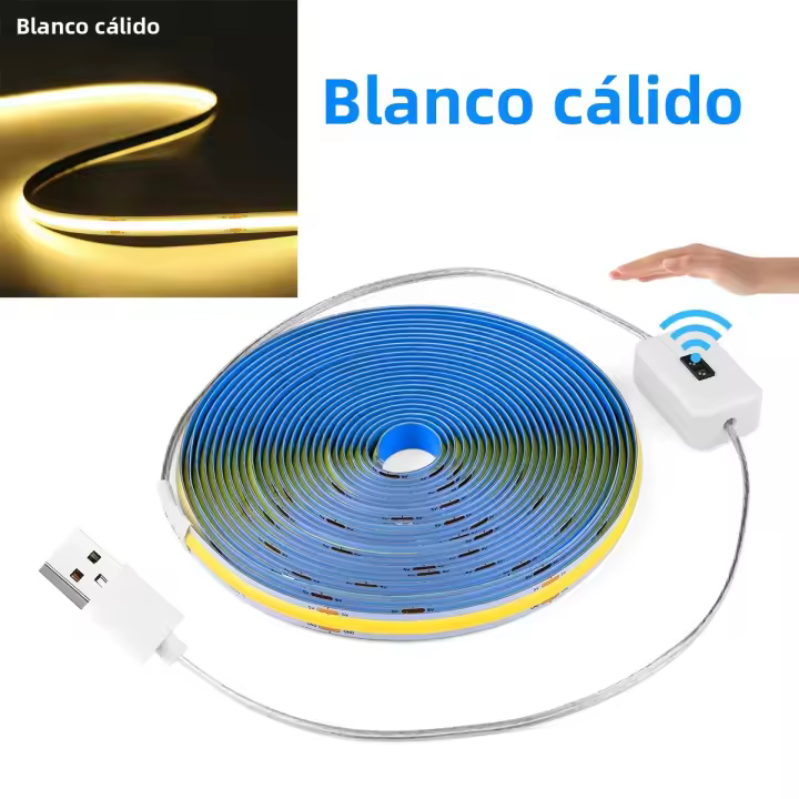 Luz De Baño Espejo LED COB Strip Decoración De Hogar Lámpara USB Con Cinta Adhesiva Luz De Maquillaje Para Mesa De Vestir - 1