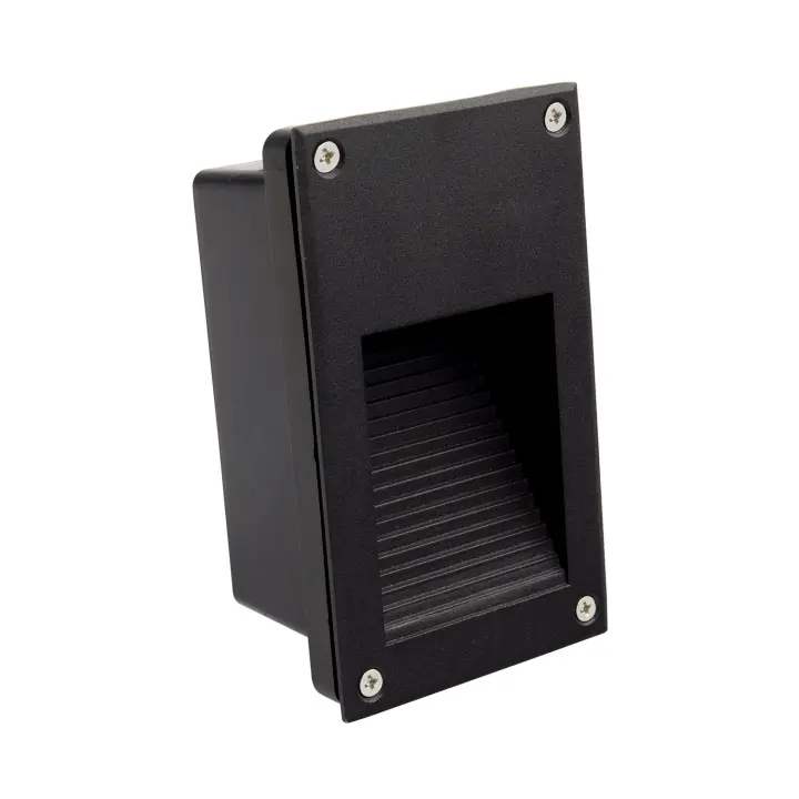 Ledkia Baliza Exterior LED 3W Empotrable Pared Negro Cooper 3000K Blanco Cálido - 1