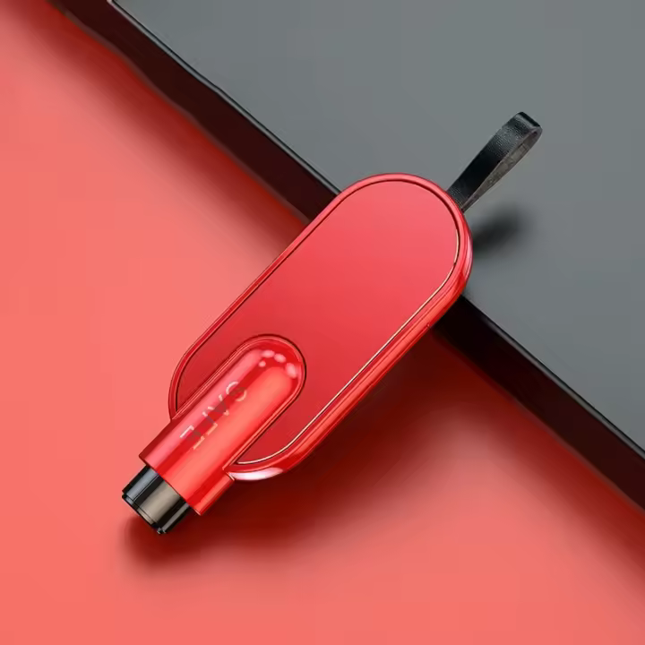 Martillo De Emergencia Para Coche 2 En 1 Rompe Ventanas Corte De Cinturón De Seguridad Herramienta De Rescate En Aluminio - 1