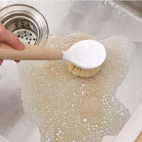 Cepillo De Limpieza Para Cocina Con Mango De Madera Natural Cepillo De Lavado De Platos Para Sartén De Hierro Fundido - details 4