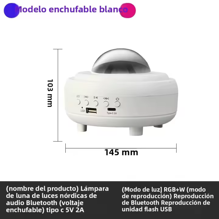 Proyector De Aurora LED Galaxia Estrellada Lámpara Luz De Noche Decoración Para Habitación Dormitorio Regalo Forma De Estrella Material ABS - 1
