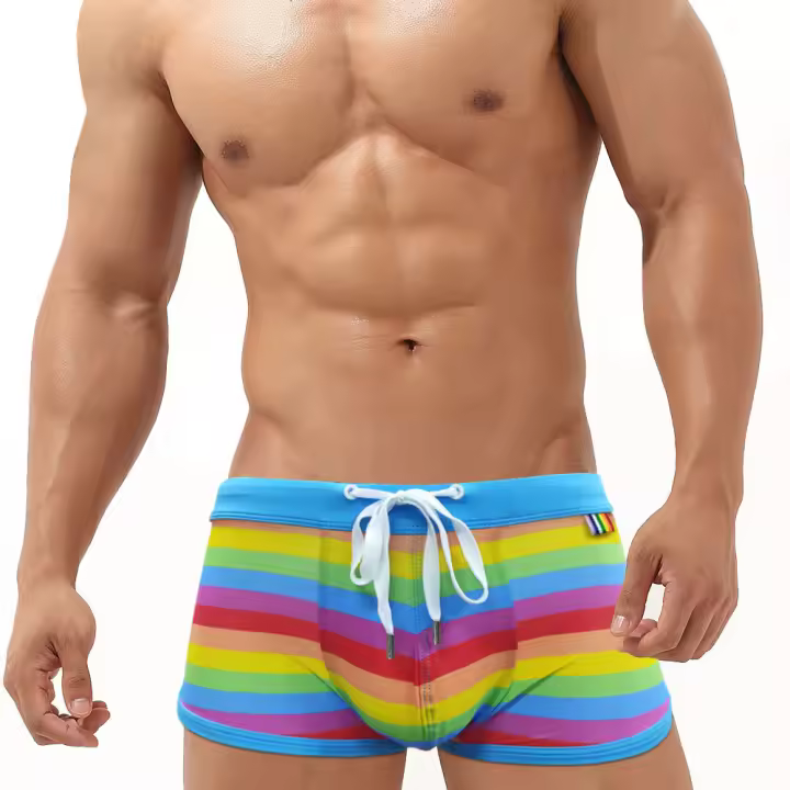Bathing Suit Para Hombres Sexy Y Moderno Verano Surf Low-Waist Trunks De Playa Con Diseño De Orgullo Gay Moda Infantil U222 Poliéster Y Elástico - 1