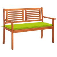 vidaXL Banco de jardín 2 plazas madera maciza eucalipto y cojín 120 cm en color Negro/Antracita/Estampados cuadros grises y más | acolchados duraderos para sofás de jardín terraza exterior - details 12