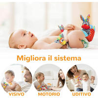 4 pcs Baby Handles and Socks, Handles Watch Straps Rattles and Socks Foot Finder Developmental Game Gift for Toddlers Boys Girls - details 0