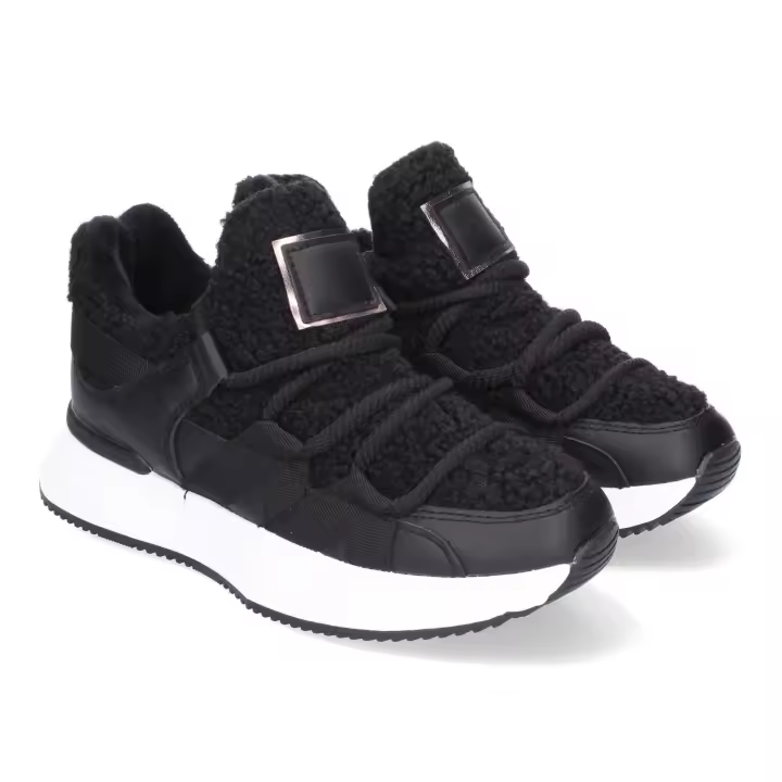 PuntoSalao Zapatillas planas cómodas casuales para mujer color negro CD-3303 - 1