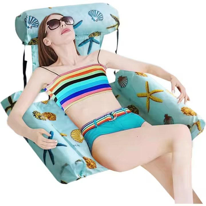 Flotadores para adultos, asiento hinchable portátil para piscina, balsa plegable de ocio acuático al aire libre para lago, playa, jardín, vacaciones familiares y fiestas frente al agua - 1