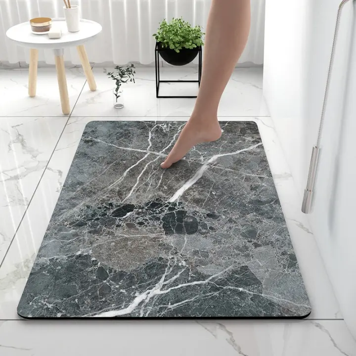Alfombras de baño suaves de tierra de diatomeas, alfombrilla súper absorbente para inodoro, alfombrillas para pies de puerta, alfombrilla de goma antideslizante para ducha - 1