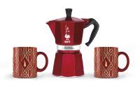 Bialetti Cafetera Clásica Italiana - Moka Express, distintos tamaños 3, 6 Tazas de Café -Con/Sin Vasos de Céramica - Cafetera de Aluminio de Alta Calidad para uso en Cocina - Color Rojo - details 0