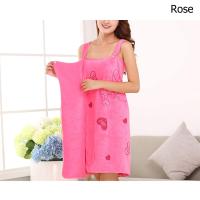 Falda de baño suave y absorbente para mujer, ideal para sauna, spa y ducha, color rojo y rosa. - details 3