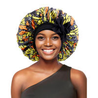 Bonnetera Africana Grande Para Mujer Con Cinta De Satén Y Banda Elástica Tapete De Cabeza Para Noche Capa De Descanso Para Quimioterapia Turban Chemo Moda Casual Unisex - details 3