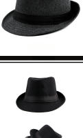 SombreroFedora Para Hombres Y Mujeres Negro Estilo Jazz De Primavera Verano Sombreros De Bolso Decorativos Para Bodas Y Fiestas Material Polyester - details 9