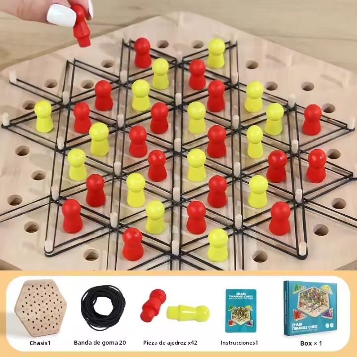 Juego De Ajedrez Geométrico Con Cadena Juguete De Entrenamiento Para La Interacción Familiar Y El Pensamiento Juguetes De Regalo Para Despacho - 1