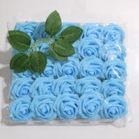 25pcs/Lote Rosa Artificial De PE De Alta Calidad Con Tallo Para Decoración De Boda Fiesta Cumpleaños Scrapbook Supplies - details 14