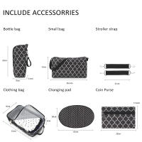 Set De 7 Bolsos Para Mudar El Bebé Multifuncional Tote Bag Mummy Bolsa De Viaje Con Alforja Para Bebé Material De Tela Cierre De Cremallera - details 19