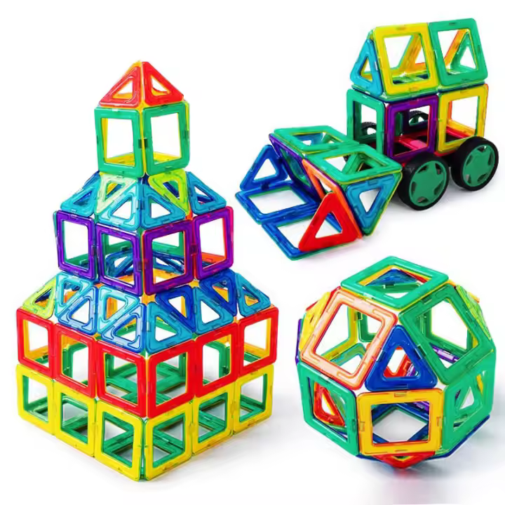 Juguetes Magnéticos Para Niños Con Bloques Constructores DIY Set De Diseñador De Tamaño Grande Montessori Educativo Regalo - 1