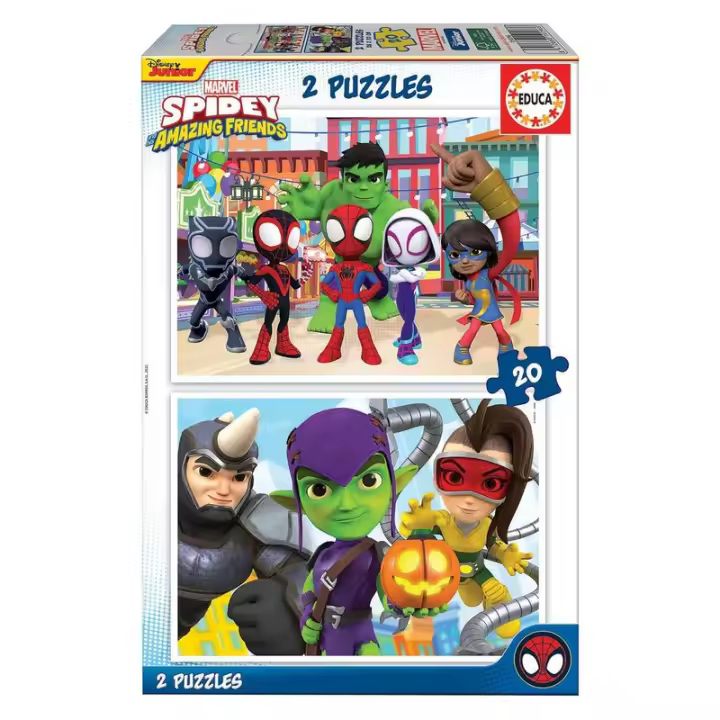 Puzzle Spidey y sus increíbles amigos 2x20 piezas 19296 EDUCA BORRAS - 1