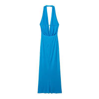 Vestido Midi De Encaje Sin Espalda Estilo Vintage Para Mujer Willshela Con Cuello Halter Y Decoración De Lazos Vestido Chic Femenino - details 5