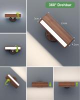 Lámpara de Pared with Katería de Carga USB, Lampara Mesita Noche Recargable, Apliques de Interior Adhesivos para Dormitory, 360 ° Giratorio de Control Tácthil - details 2