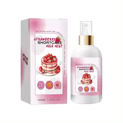 Spray corporal con leche y crema de fresa Spray corporal Crema corporal femenina Crema corporal con crema de fresa Hidratante 100 ml - 1