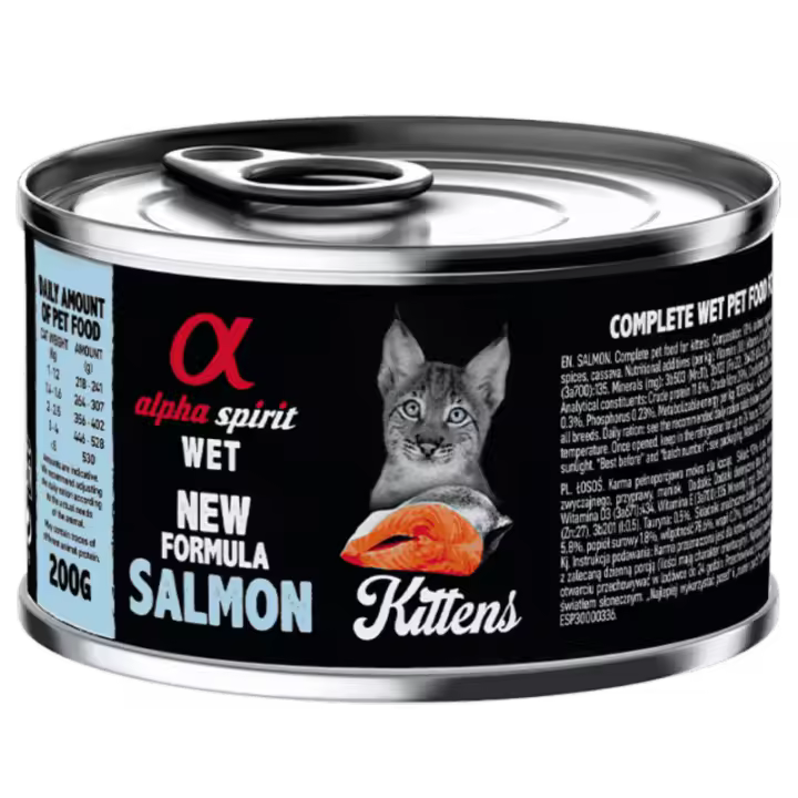 Alpha Spirit Alimento Húmedo para Gatitos sabor Salmón | 100% Natural y Sin Cereales - 1