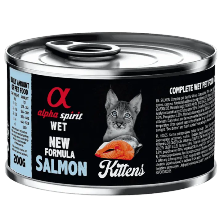 Alpha Spirit Alimento Húmedo para Gatitos sabor Salmón | 100% Natural y Sin Cereales - 1