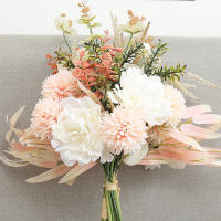Flores Artificiales De Seda Para Bodas Navidad Decoración De Habitaciones Centro De Mesa Arreglo De Mesa Novia Bouquet Falso - details 0