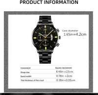 Reloj De Pulsera De Acero Inoxidable Para Hombre Estilo Casual Y Negocios Con Fechainfo Montre Homme Reloj De Pulsera De Cuarzo - details 1